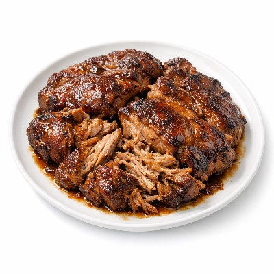 Pork fresh shoulder blade boston steaks separable lean only cooked braised