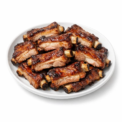 Pork fresh spareribs separable lean and fat cooked roasted