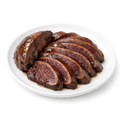 Pork fresh variety meats and by-products heart cooked braised