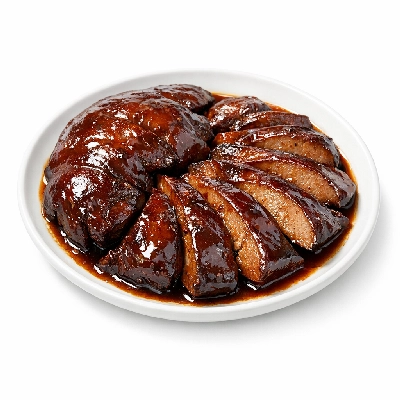 Pork fresh variety meats and by-products liver cooked braised