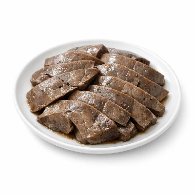 Pork fresh variety meats and by-products lungs cooked braised