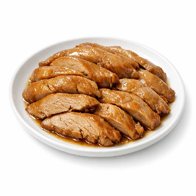 Pork fresh variety meats and by-products pancreas cooked braised