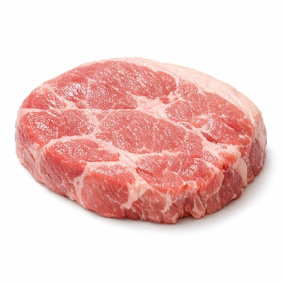 Pork leg cap steak boneless separable lean and fat raw