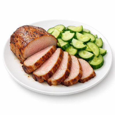 Pork Loin with Cucumber Salad