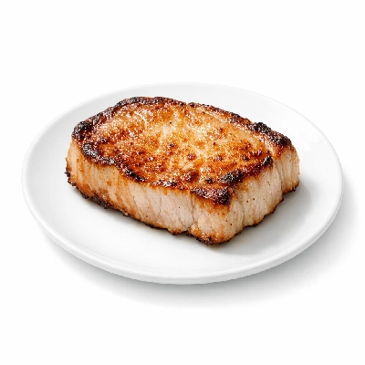 Pork products fresh loin center (chops) boneless separable lean only cooked pan-broiled