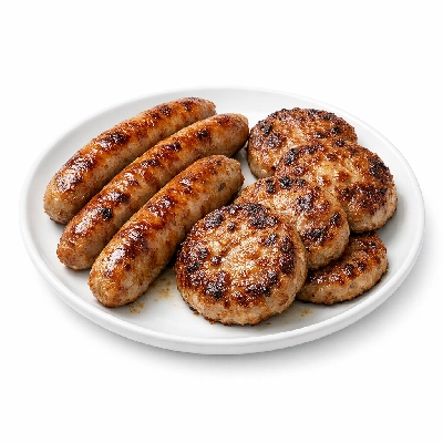 Pork sausage link or patty pan fried