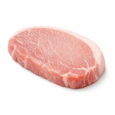 Pork top loin chops boneless lean meat only raw