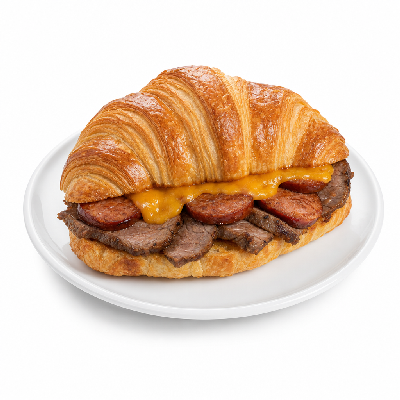 Portillo's Beef-N-Sausage Sandwiches Beef and Cheddar Croissant