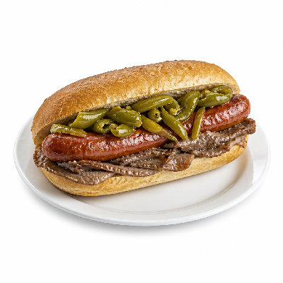 Portillo's Beef-N-Sausage Sandwiches Hot Peppers