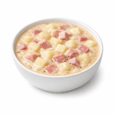 Soup potato ham chowder chunky ready-to-serve single brand