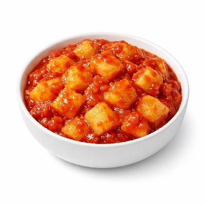 Potato in tomato sauce