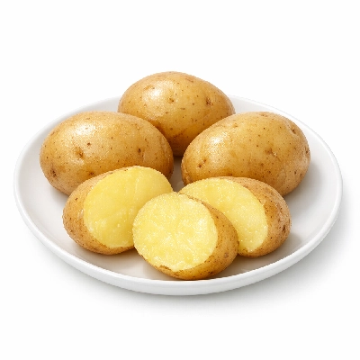 Potatoes boiled cooked in skin without salt