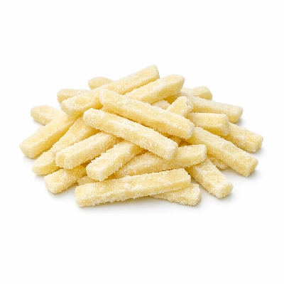 Potatoes french fried all types salt added in processing frozen unprepared