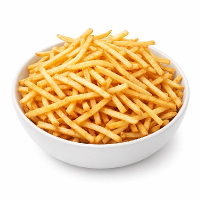 Potatoes french fried shoestring salt added in processing frozen as purchased