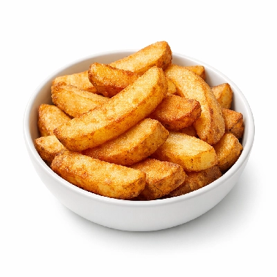 Potatoes french fried steak fries salt added in processing frozen as purchased