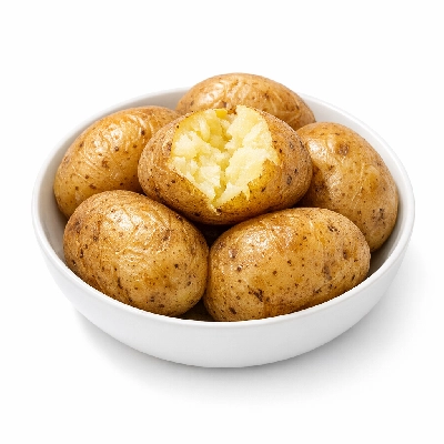 Potatoes microwaved cooked in skin without salt