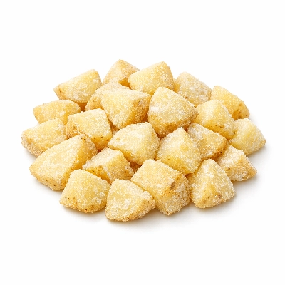 Potatoes roasted salt added in processing frozen unprepared