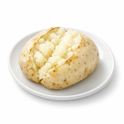 Potatoes white, flesh and skin, baked