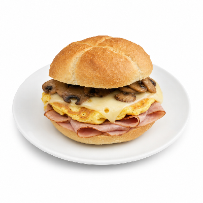 Potbelly Sandwich Breakfast Ham Mushroom Egg and Swiss Bigs