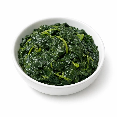 Pumpkin leaves cooked boiled drained with salt