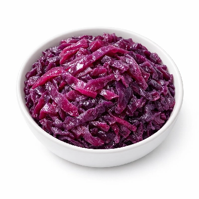 Red cabbage boiled without salt