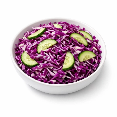 Red cabbage salad with cucumber