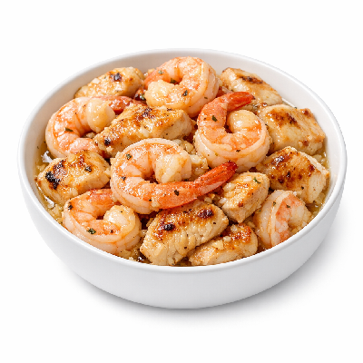 Red Lobster Shrimp and Wood-Grilled Chicken-Garlic Scampi