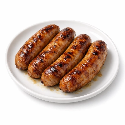 Reduced fat pork sausage link or patty pan fried