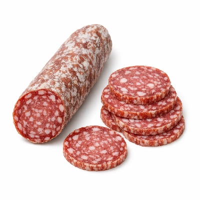 Reduced sodium dry italian pork and beef salami
