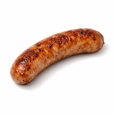 Reduced sodium pork sausage cooked