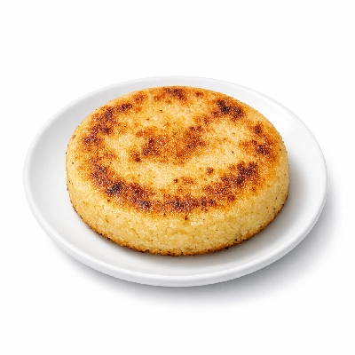 Restaurant latino arepa (unleavened cornmeal bread)