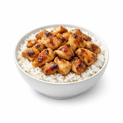 Rice bowl with chicken frozen entree prepared (includes fried teriyaki and sweet sour varieties)