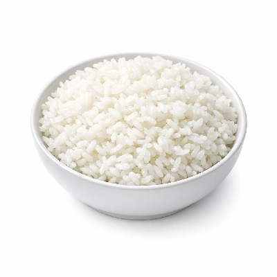 Rice white cooked without salt