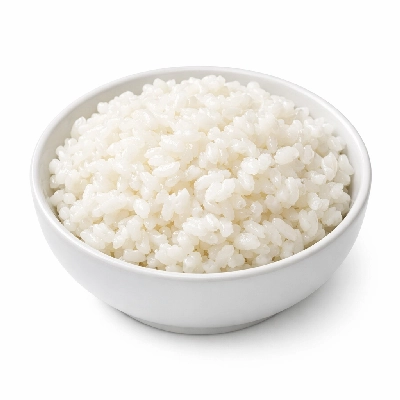 Rice white short grain cooked without salt