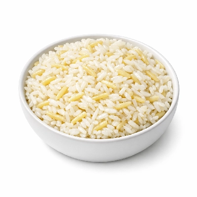 Rice white with pasta cooked