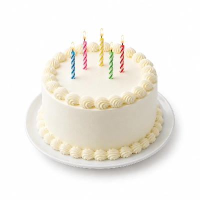 Ritter's Frozen Custard Birthday Candle Design Cakes White Vanilla