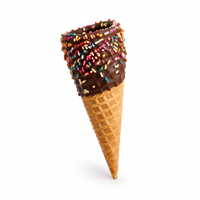 Ritter's Frozen Custard Cones Waffle Dipped in Chocolate with Sprinkles