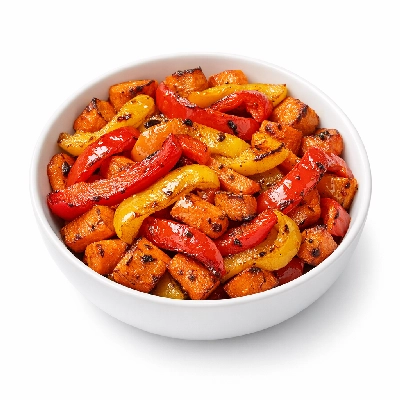 Roasted bell peppers and carrots