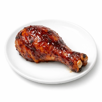 Roasted chicken drumstick with barbecue sauce