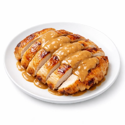 Roasted chicken with peanut sauce