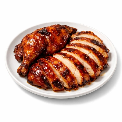 Roasted chicken with soy glaze
