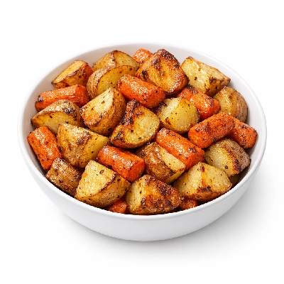 roasted potatoes and carrots