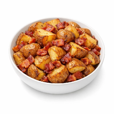 Roasted potatoes with bacon