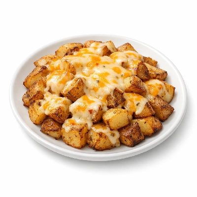 Roasted potatoes with pepper jack cheese