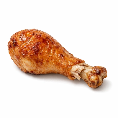 Rotisserie chicken drumstick meat and skin
