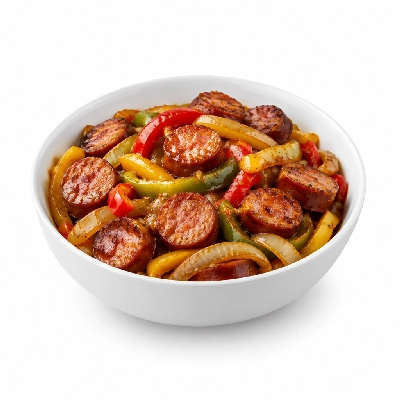 Ryan's Grill, Buffet & Bakery Entrees BBQ Smoked Sausage with Peppers & Onions