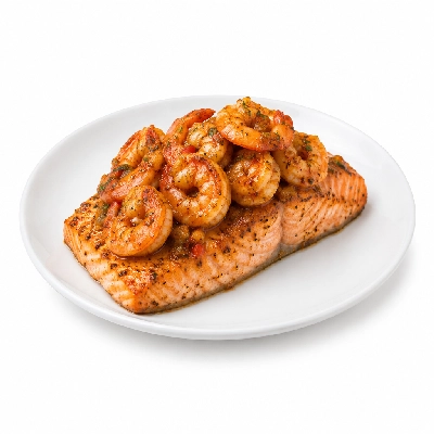 Ryan's Grill, Buffet & Bakery Entrees Salmon with Creole Shrimp
