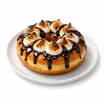 S'mores Donut with Marshmallow and Chocolate