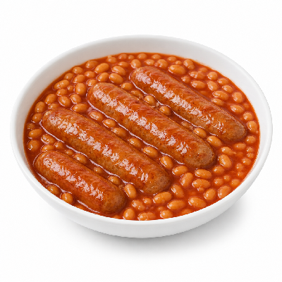 Sainsbury's Food Cupboard Baked Beans in Tomato Sauce with Four Pork Sausages