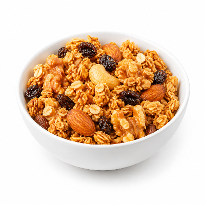 Sainsbury's Food Cupboard Breakfast Cereals Clusters Caramel Nut & Flame Raisin Crunchy Taste the Difference